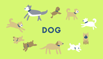 Obraz premium 犬のイラストセット