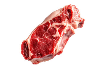 Obraz premium A pieces of fresh Lamb chop cut, isolated on white background, showcasing culinary concept.