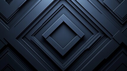 Bold Blue polygons and lines on a dark background. Geometric pattern for banner template with white space in the center for text. Modern minimalist wallpaper with copy space.