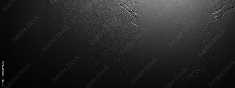 Wall mural dark black background with subtle gradient for design. banner template with central white space for 