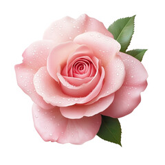 A single pink rose with gentle watercolor shading