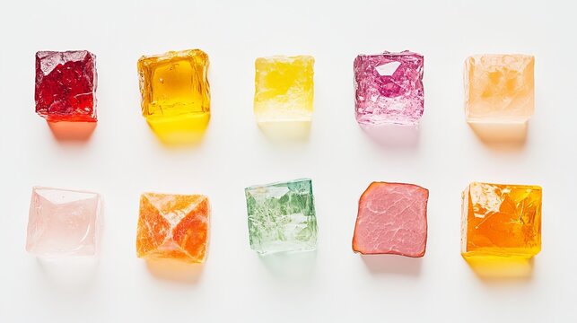 Meat jelly slices, ham in aspic isolated, sausage with herbs and spices, aspic jelly, winter meat galart, jellied galareta, brawn on white background