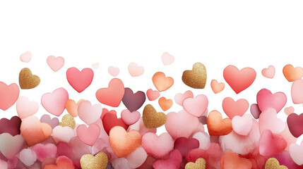 Wedding confetti hearts floating in the air