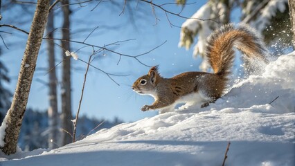 Obraz premium squirrel in the snow