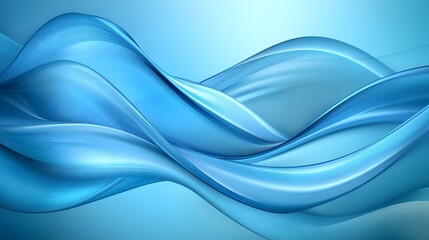 Fototapeta premium Abstract blue waves flowing with highlights and shadows