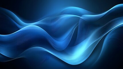 Obraz premium Abstract blue wave pattern creates a smooth flowing design
