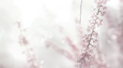 Naklejka premium Misty Pink Blossoms: A Serene Springtime Scene