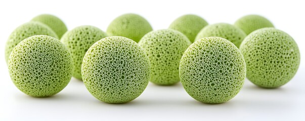 A perfectly round egg with a glossy surface, isolated on a white background.