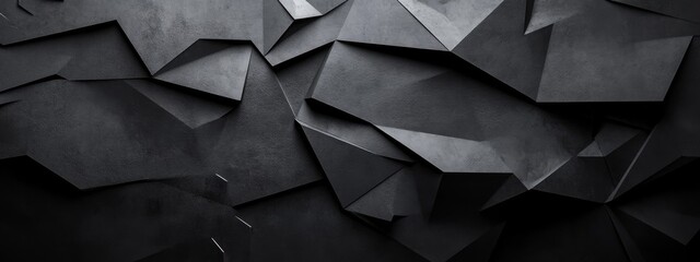 Edgy black background with dynamic shapes. Featuring white space in the center for text. Modern dark wallpaper ideal for design and banners. Simple geometric modern wallpaper.