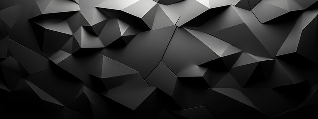 Edgy black background with dynamic shapes. Featuring white space in the center for text. Modern dark wallpaper ideal for design and banners. Simple geometric modern wallpaper.