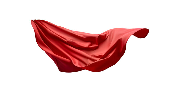 Elegant Superhero Red Cape Flowing Costume Majestic Power Presence