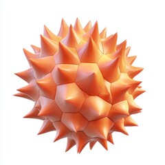 Obraz premium Durian Fruit with spikes, isolated on white