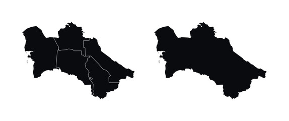 Turkmenistan Map vector icon. Map of Turkmenistan Black Silhouette.