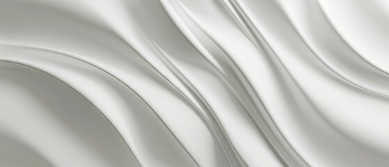 Obraz premium Delicate white 3D wave background with gentle curves, light gray texture, and smooth lines for modern wedding cards or refined web screensavers