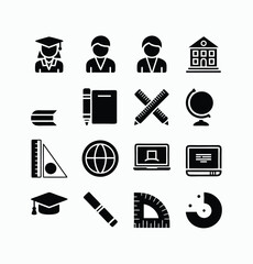 School vector icons symbol pack illustration creative concept