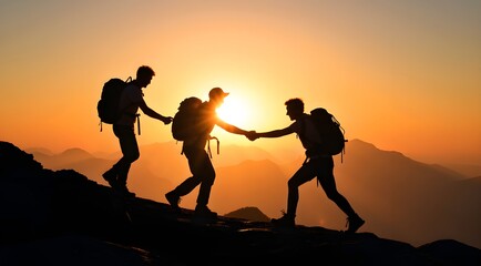 Fototapeta premium Mountaineering Teamwork