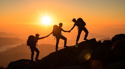 Obraz premium Mountaineering Teamwork