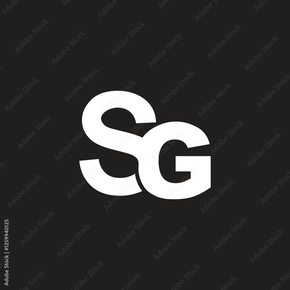 Fototapete Letter GS or SG logo design logotype concept with serif font and elegant style, initial based modern and minimal logo and icon symbol elegant luxury alphabet vector design.