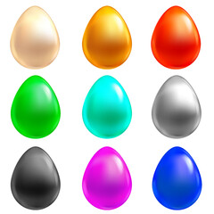 Easter egg white colorful, realistic 3D
