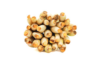 Fresh Lemongrass Bundle Displayed on a White Background for Culinary Use