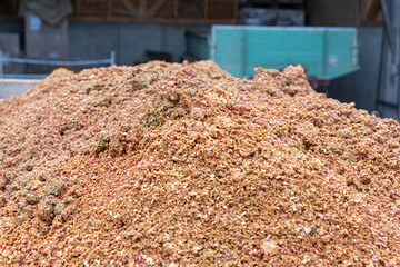 apple pomace - a nutrient rich by-product from apple juice pressing, ideal for winter feeding of...