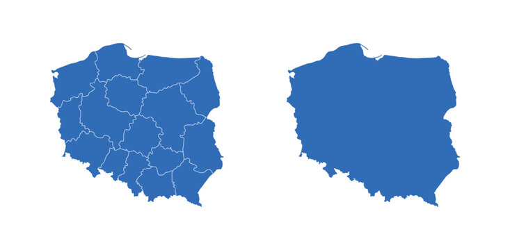 Fototapeta  Poland Map vector icon. Minimalistic Colorful Map of Poland.
