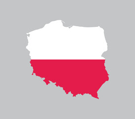 Poland Map vector icon. Map of Poland in Flag colors.
