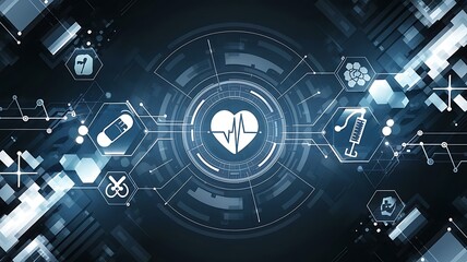 Obraz premium Futuristic Medical Technology Interface, abstract technology background
