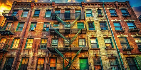 Gritty Urban Apartment Block, Documentary Style Photography