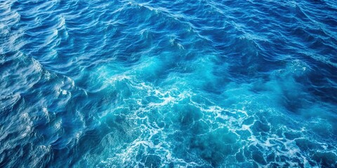 Fototapeta premium Minimalist Aerial View: Captivating Blue Ocean Water Texture