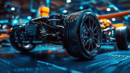 Fototapeta premium Electric vehicle electrical architecture power battery structure diagram