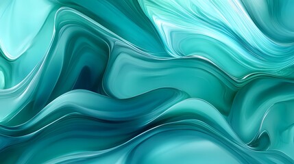 Obraz premium Abstract Teal and Turquoise Liquid Marble Swirls Background Texture