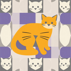 seamless pattern with cats
