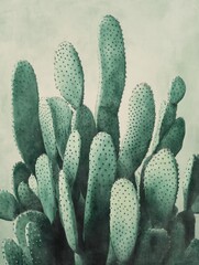 A green cactus with many spines