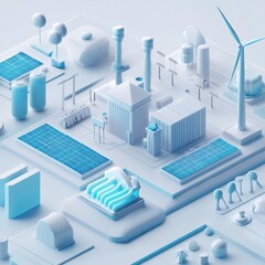 Solar and wind power station concept