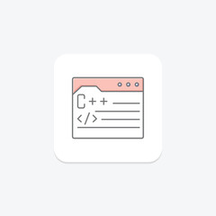 Programming Language lineal color icon, vector, pixel perfect, illustrator file