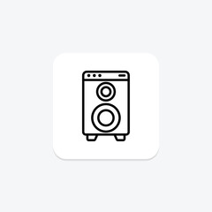 Speakers line icon, vector, pixel perfect, illustrator file