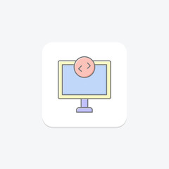 Remote Desktop lineal color icon, vector, pixel perfect, illustrator file