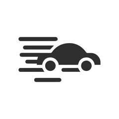 speed icon, car driving very fast, isolated on transparent png