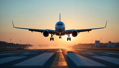 Fototapeta premium an airplane preparing for landing
