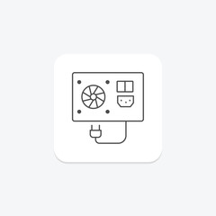 Power Supply thinline icon, vector, pixel perfect, illustrator file
