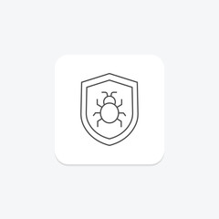 Antivirus Software thinline icon, vector, pixel perfect, illustrator file
