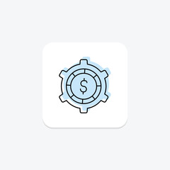 Money Making color shadow thinline icon, vector, pixel perfect, illustrator file