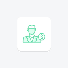 Stock Broker duotone line icon, vector, pixel perfect, illustrator file