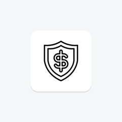 Secure Money line icon, vector, pixel perfect, illustrator file