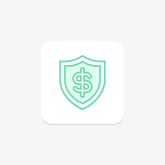 Secure Money duotone line icon, vector, pixel perfect, illustrator file