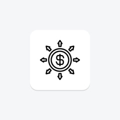 Diversification line icon, vector, pixel perfect, illustrator file