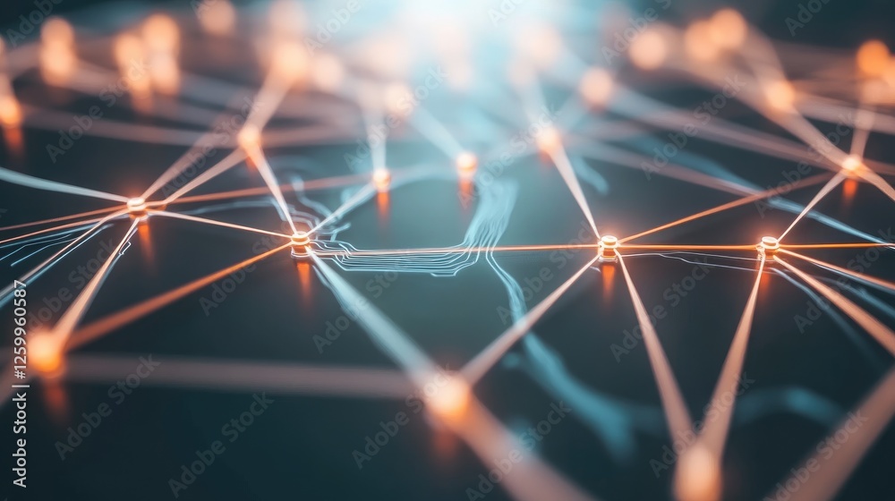 Poster a close-up of a circuit board with digital pathways symbolizing technology networking.