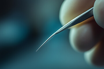 Precision tool for cuticle care demonstrates careful grooming technique focusing on nail health and hygiene