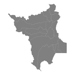 High Quality map of Roraima is a state of Brazil, with borders of the municipalities